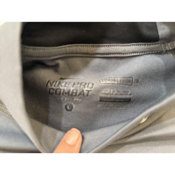Nike Pro Combat Compression Shirt Mens Large Gray Long Sleeve Athletic Hyperwar - Picture 2 of 8